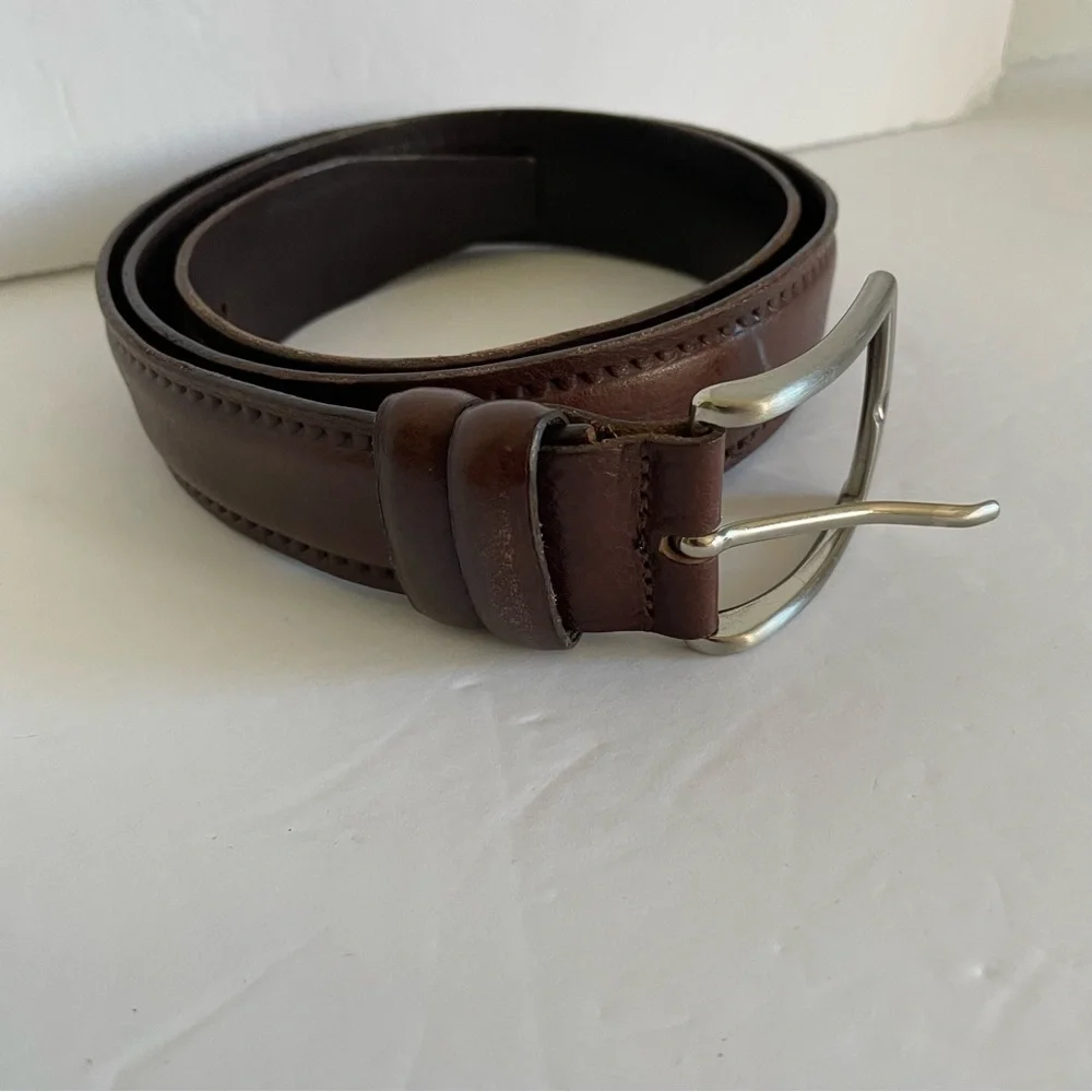 Vera Pelle Belt Men’s 451/35 Brown‎ Leather Gold Buckle Hand Made In Italy 41”